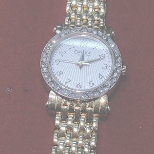 Blouva watch gold plate band synthetic diamonds gram